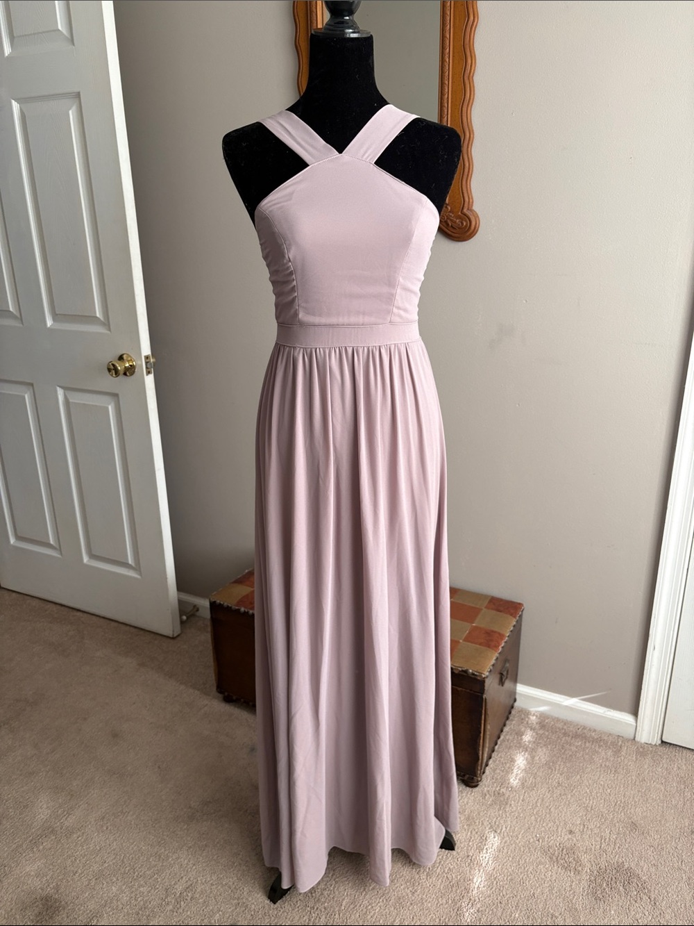 Lulu's Dusty Blush Lilac Cross-Strap Maxi Dress